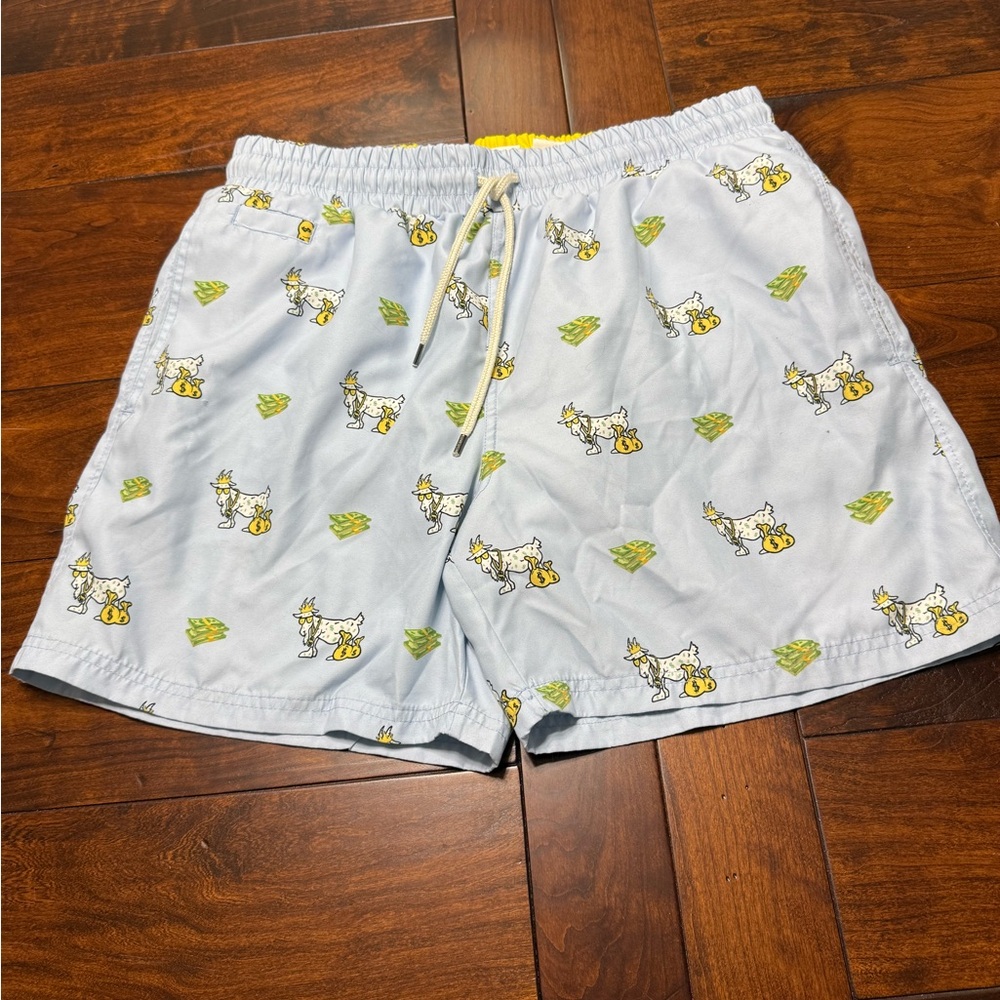 GOAT USA Men's Light Blue Printed Shorts